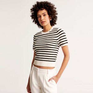 [NWOT] Abercrombie Striped Short-Sleeve Crew Sweater Top